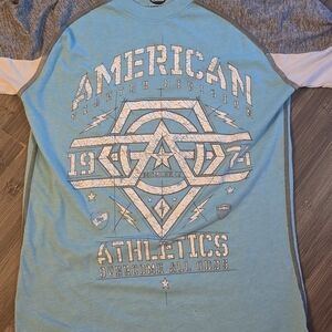 American Fighter Boys Shirt Small Baby Blue